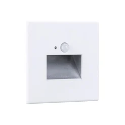 Paulmann LED-sensor-vægindbygningslampe Edge Quadro, hvid 8x8 cm
