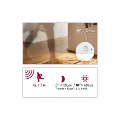 Paulmann LED-sensor-vægindbygningslampe Edge Quadro, hvid 8x8 cm