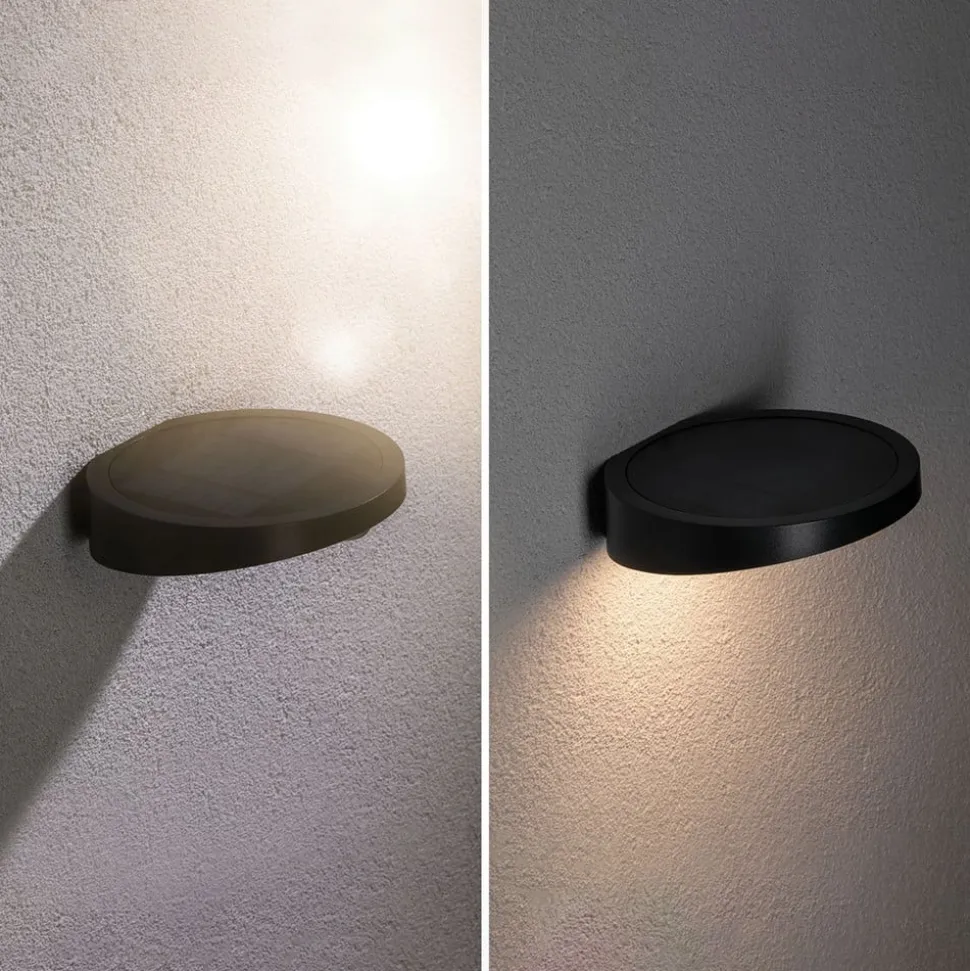 Paulmann LED-solcellelampe til udendørs væglampe Ryse, antracit