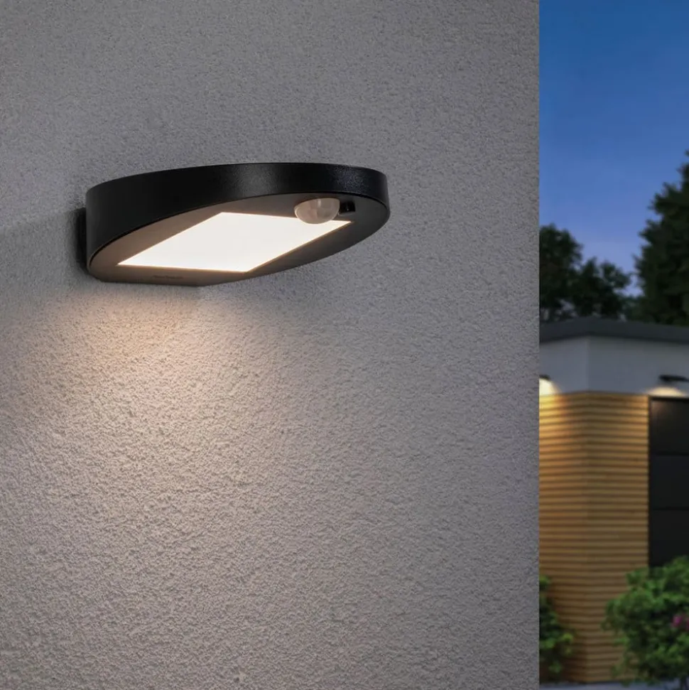 Paulmann LED-solcellelampe til udendørs væglampe Ryse, antracit