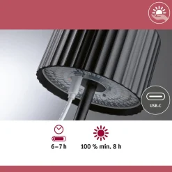 Paulmann LED-solcellelampe Else, sort, IP44 dæmpbar