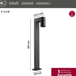 Paulmann LED-stibelysning Kimu 1, antracit, 3.000 K