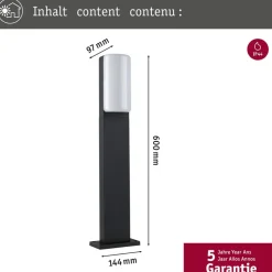 Paulmann LED-stibelysning Bonnie, aluminium, antracit