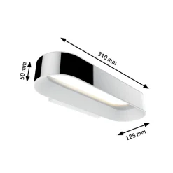 Paulmann LED-væglampe Agena, krom 31 cm IP44 dæmpbar