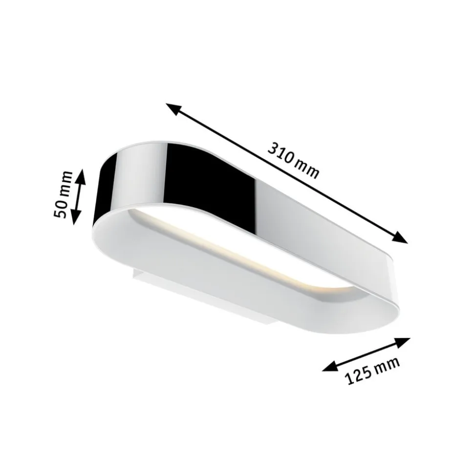 Paulmann LED-væglampe Agena, krom 31 cm IP44 dæmpbar