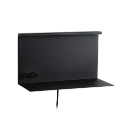 Paulmann LED-væglampe Jarina sort 35 cm hylde USB-port