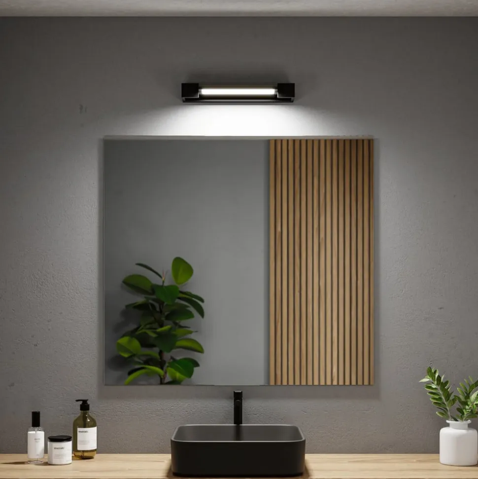 Paulmann LED-væglampe Lucille, sort, 40 cm IP44 dæmpbar