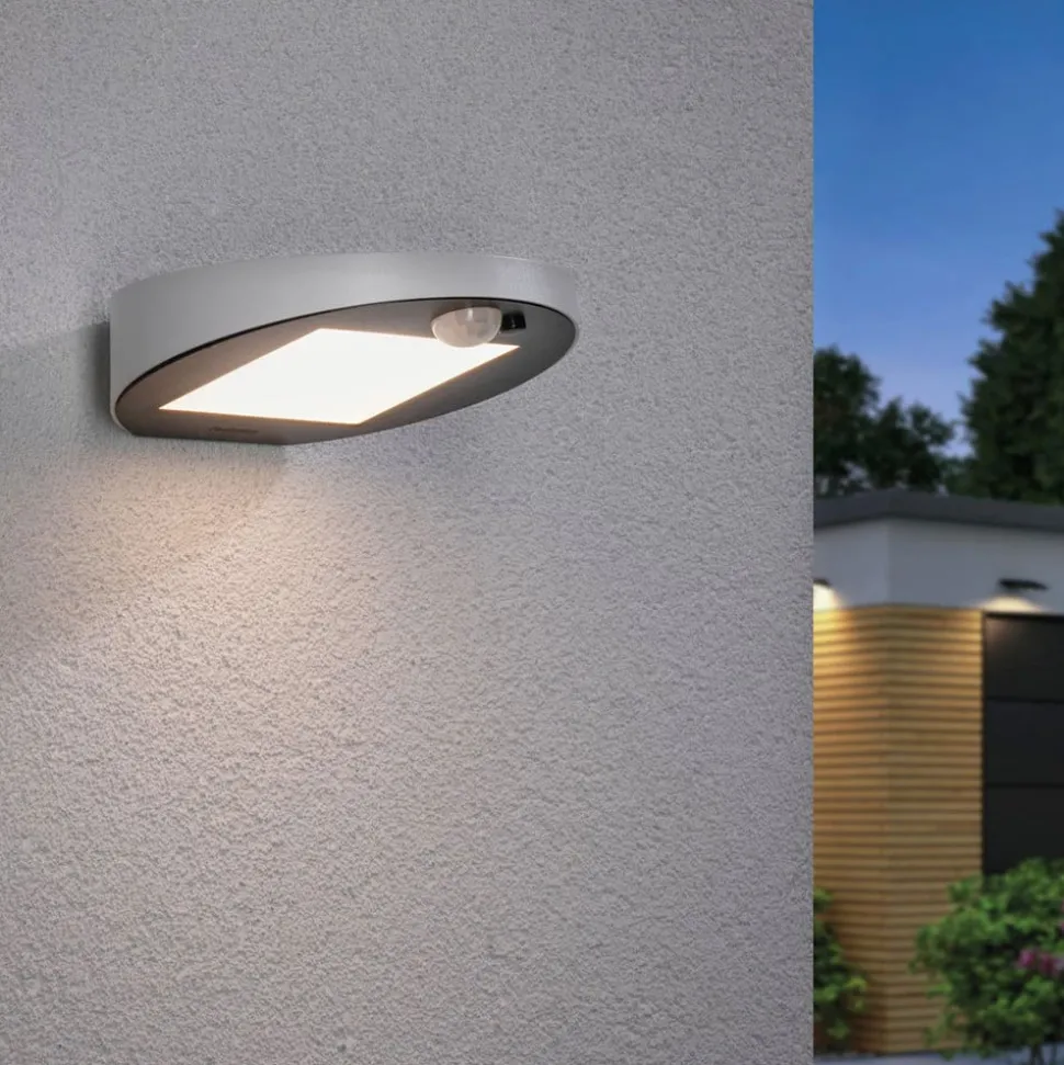 Paulmann LED-væglampe med solcelle Ryse, hvid