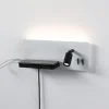 Paulmann LED-væglampe Serra, venstre, USB-C, hvid/sort