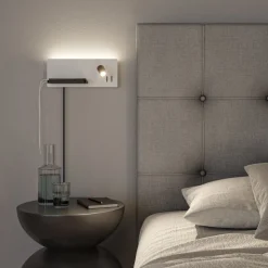 Paulmann LED-væglampe Serra, venstre, USB-C, hvid/sort