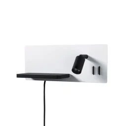 Paulmann LED-væglampe Serra, venstre, USB-C, hvid/sort