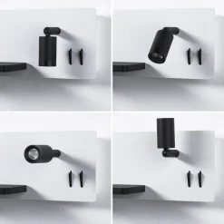 Paulmann LED-væglampe Serra, venstre, USB-C, hvid/sort