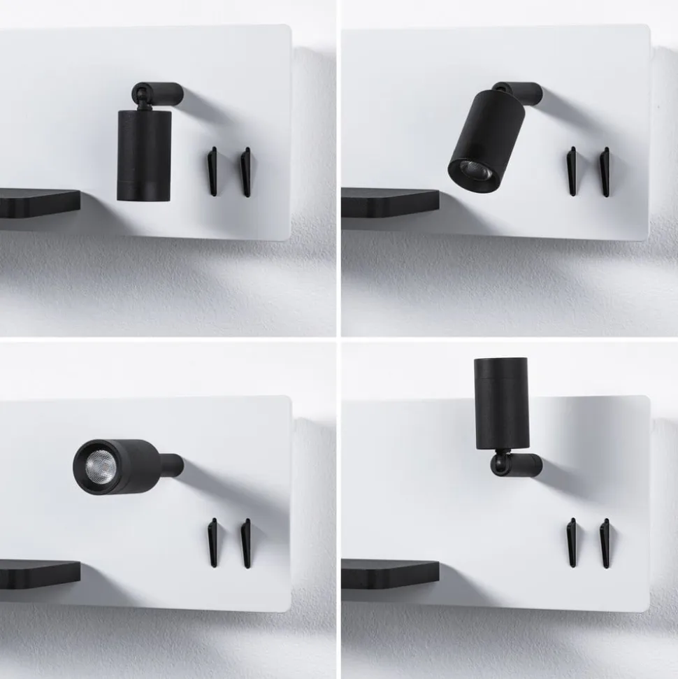 Paulmann LED-væglampe Serra, venstre, USB-C, hvid/sort