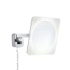 Paulmann LED-vægspejl Bela, krom, IP44, stik
