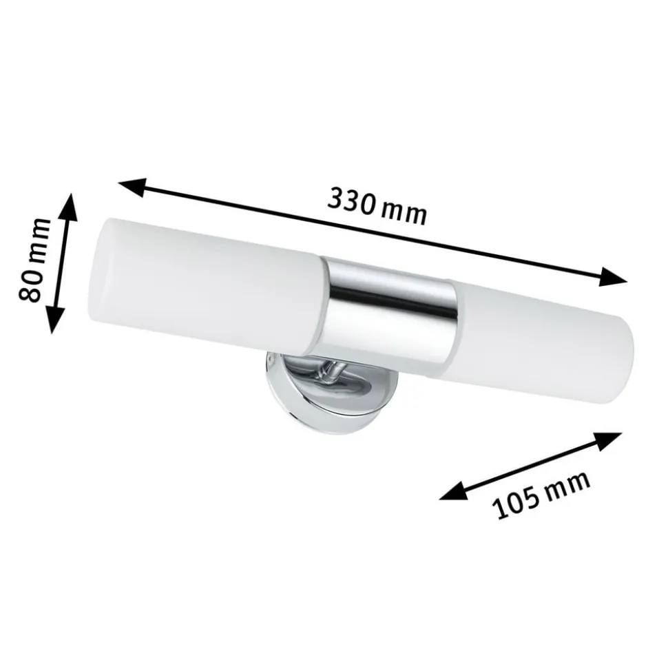 Paulmann Lenia væglampe IP44 krom/opal 2 lyskilder