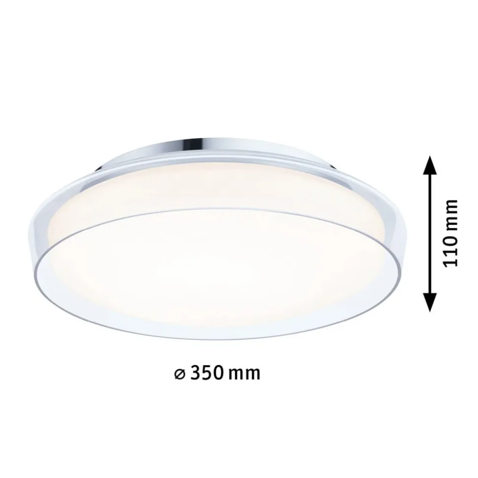 Paulmann Luena LED-loftlampe, IP44, krom, Ø 35 cm