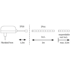 Paulmann MaxLED 250 basissæt IP44 2.700 K 3 m