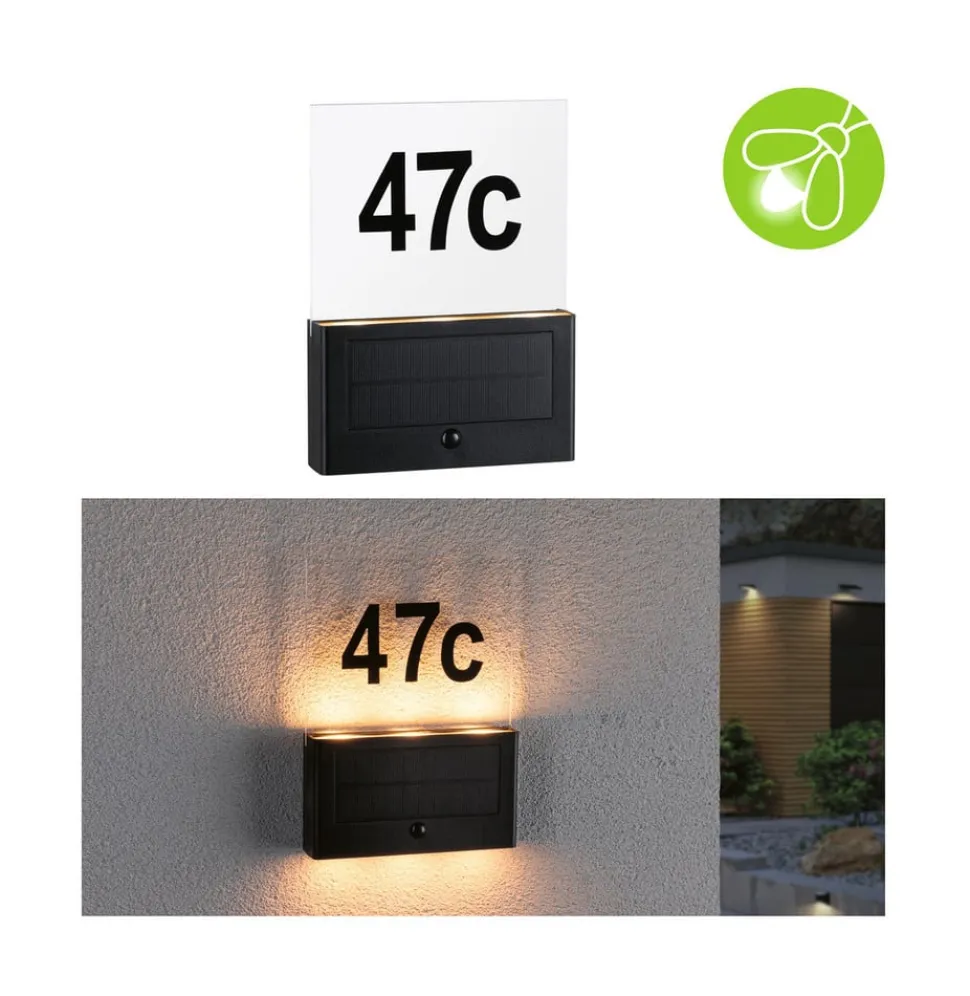 Paulmann Neda LED-husnummerlampe, solcelle