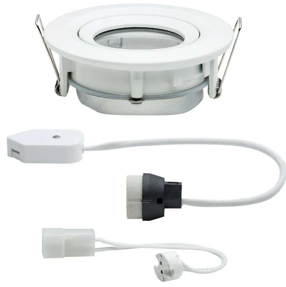 Paulmann Nova indbygningsspot IP65 rund, drejbar, hvid
