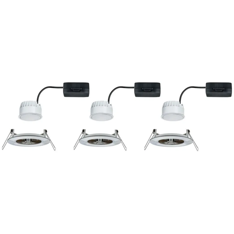 Paulmann Nova LED indbygningslampe 3stk. stiv jern