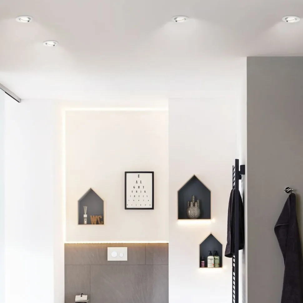 Paulmann Nova LED-indbygningsspot, dæmpbar, IP65, hvid