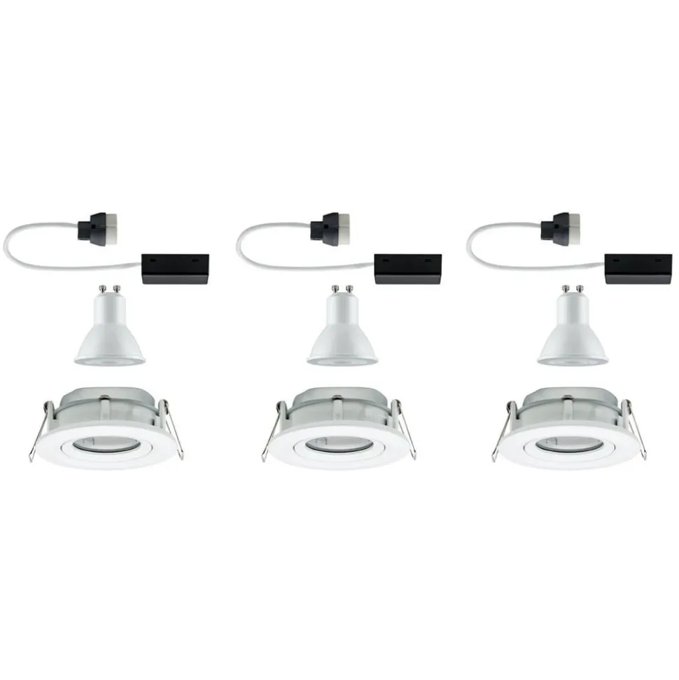 Paulmann Nova LED-indbygningsspot, dæmpbar, IP65, hvid