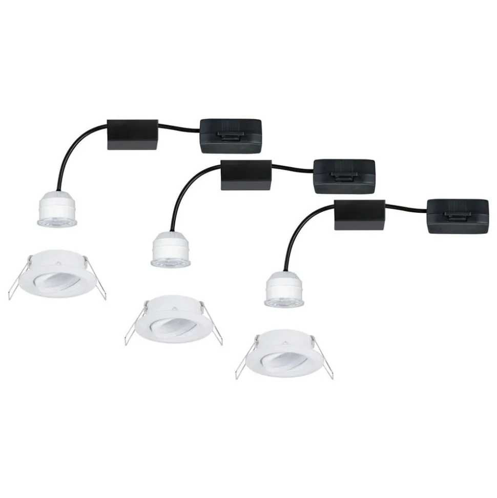 Paulmann Nova mini indb.-spot 3 stk. vipbar hvid