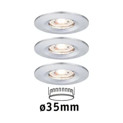 Paulmann Nova mini indb.-spot, sæt med 3 IP44 krom