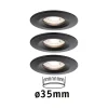 Paulmann Nova Mini indbygningsspot, 3, stift, sort