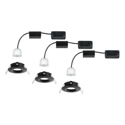 Paulmann Nova Mini indbygningsspot, 3, stift, sort