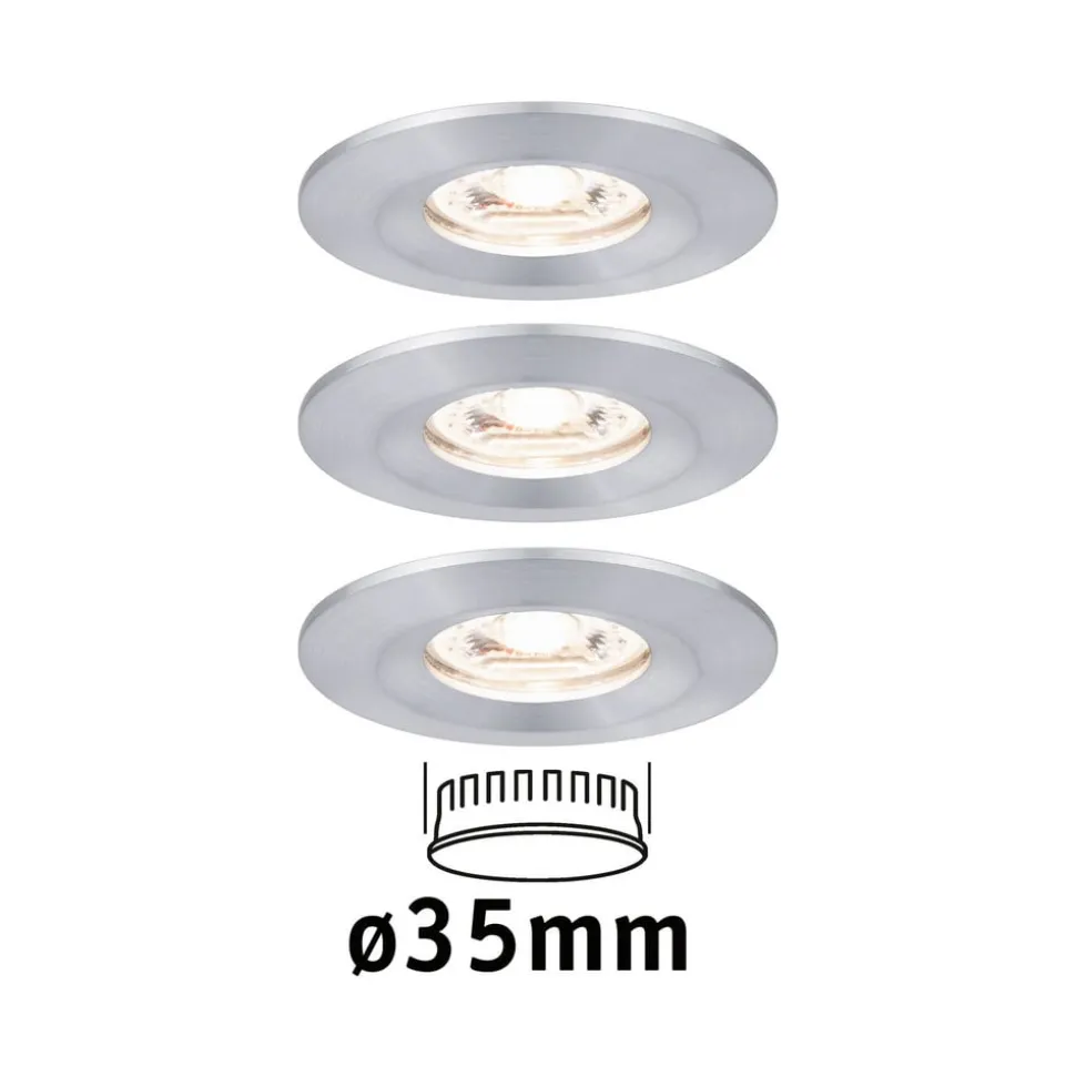 Paulmann Nova mini spot, sæt med 3 IP44 alu