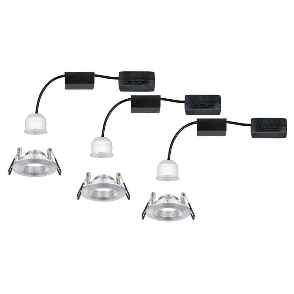 Paulmann Nova mini spot, sæt med 3 IP44 alu