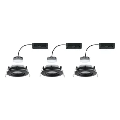 Paulmann Nova Plus Coin 3 stk IP65 2.700K sort