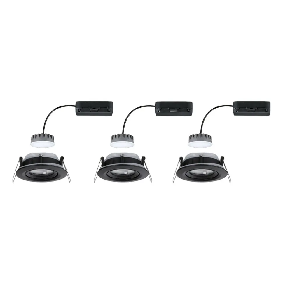 Paulmann Nova Plus Coin 3 stk IP65 2.700K sort