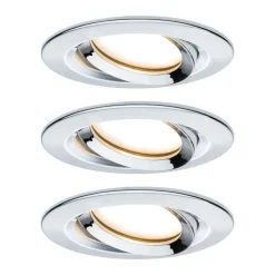 Paulmann Nova Plus LED-spot, 3 stk, rundt, krom