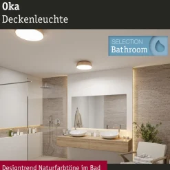Paulmann Oka LED-loftlampe IP44 CCT trælook