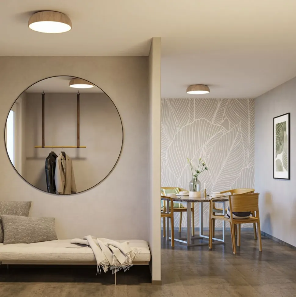Paulmann Oka LED-loftlampe IP44 CCT trælook