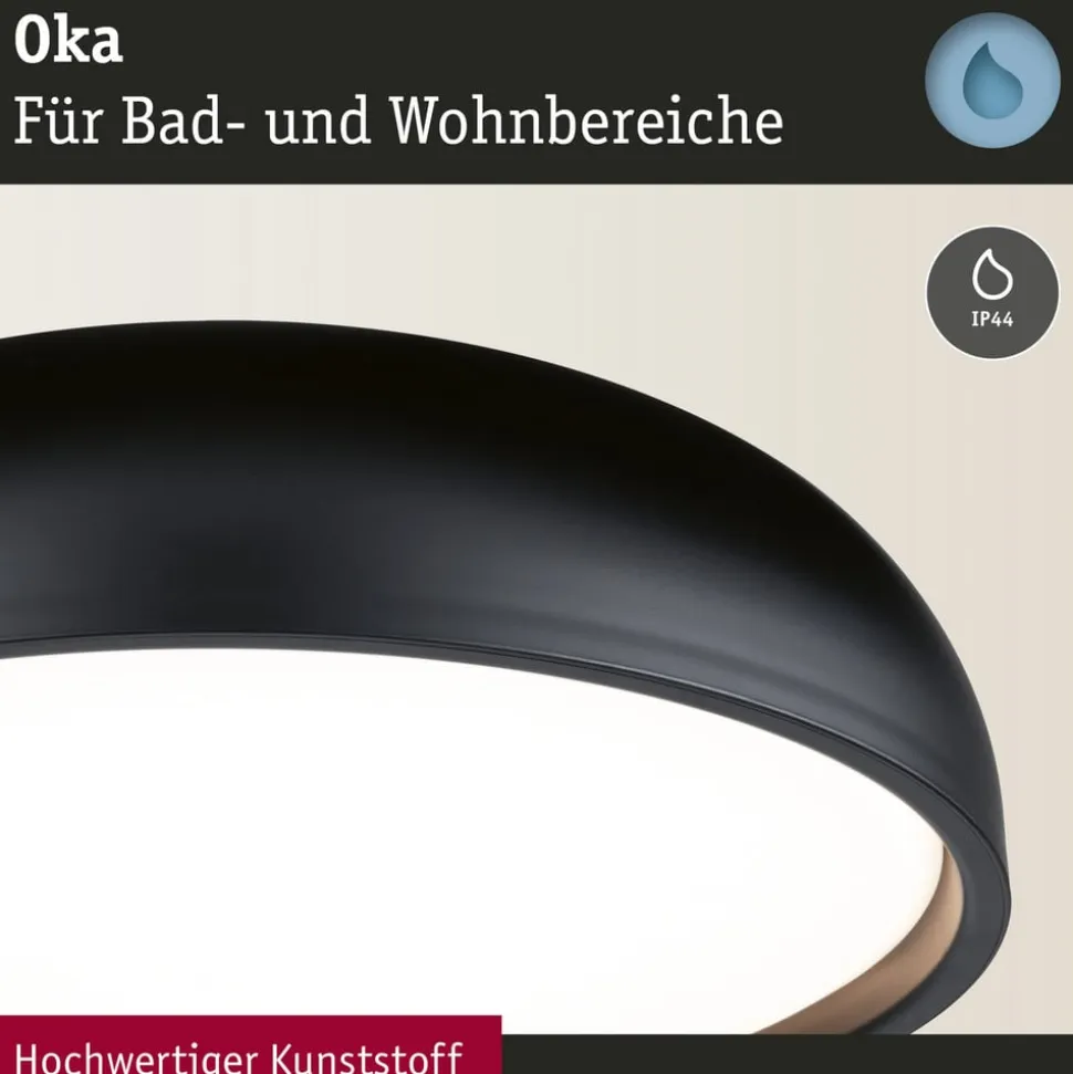 Paulmann Oka LED-loftlampe IP44 CCT sort