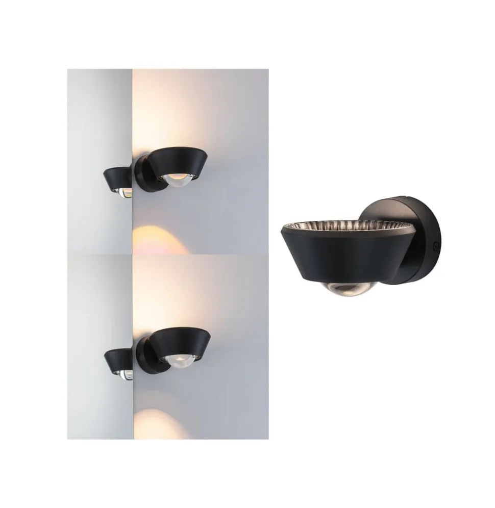 Paulmann Sabik LED-væglampe, up/down, sort