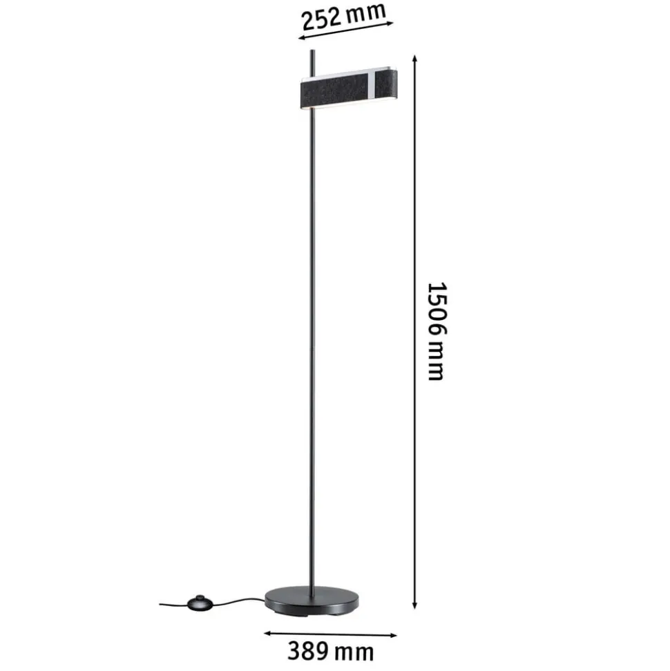 Paulmann Smart LED-gulvlampe Jagun, antracit, 151 cm filt