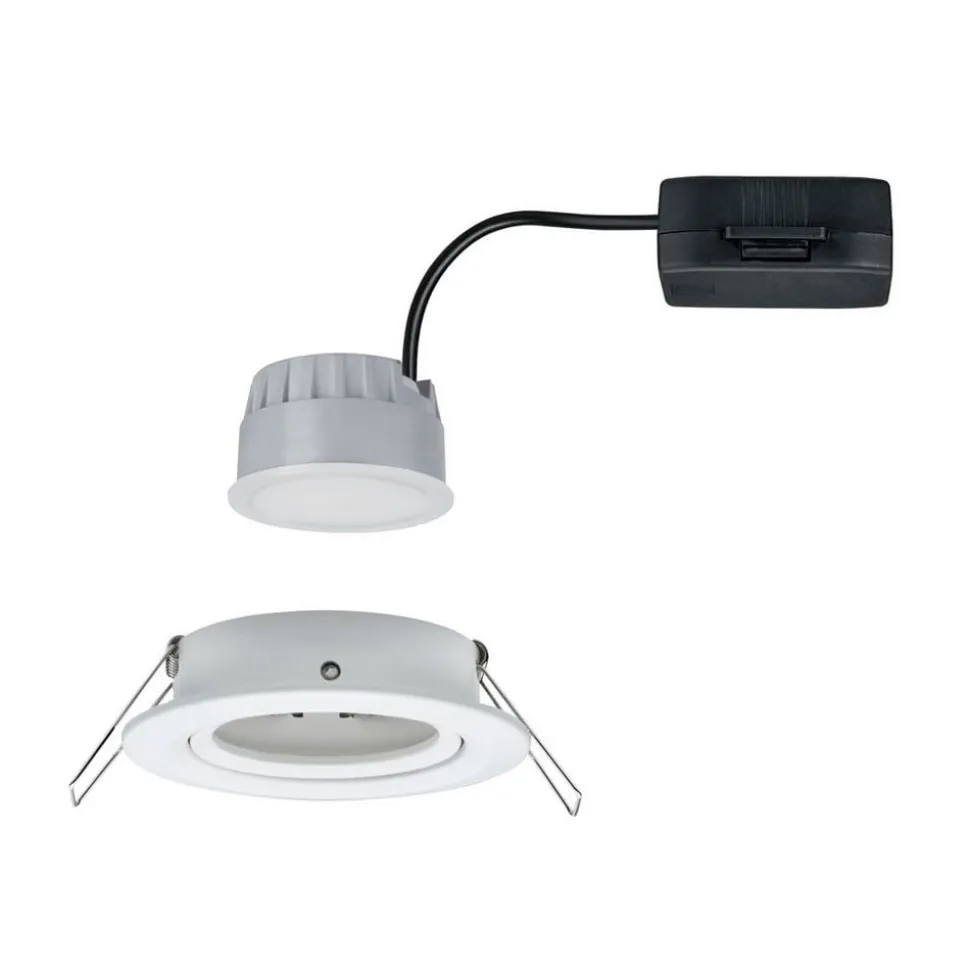 Paulmann spot Nova Coin rund, vippelig, hvid