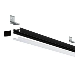 Paulmann Square Profil, sort, hvid diffusor, 2 m