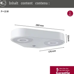 Paulmann udendørs LED-væglampe Silma hvid 2 lyskilder IP44