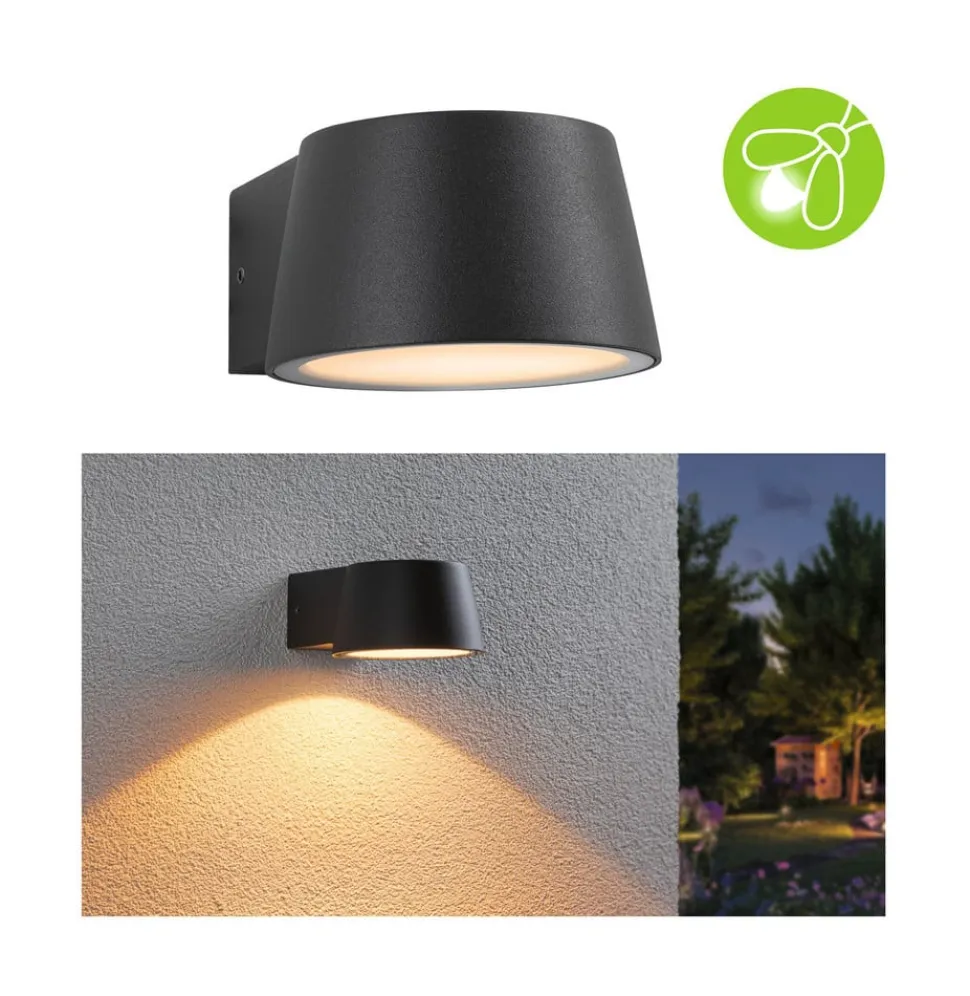 Paulmann udendørs LED-væglampe Capea, antracit, aluminium, IP44