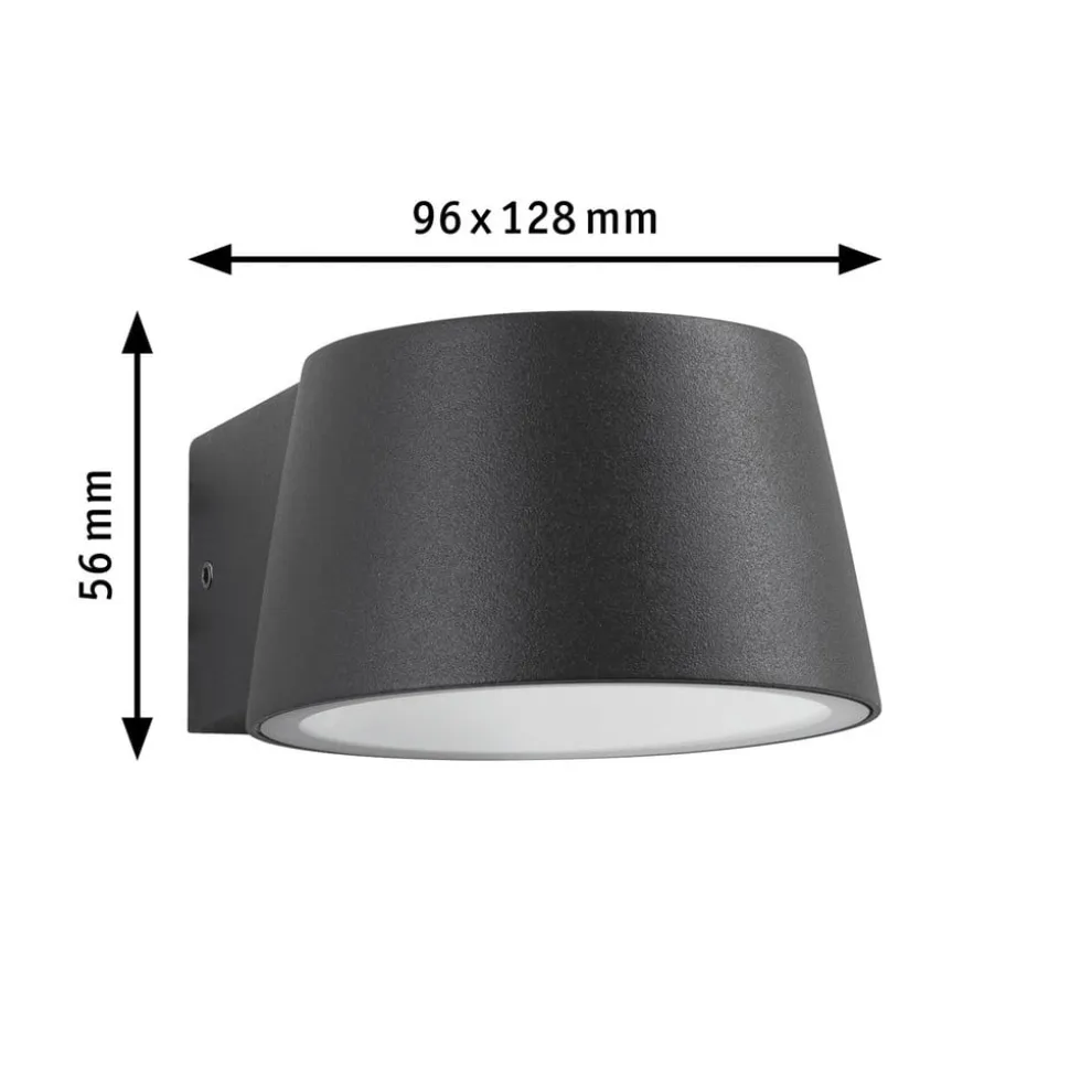 Paulmann udendørs LED-væglampe Capea, antracit, aluminium, IP44