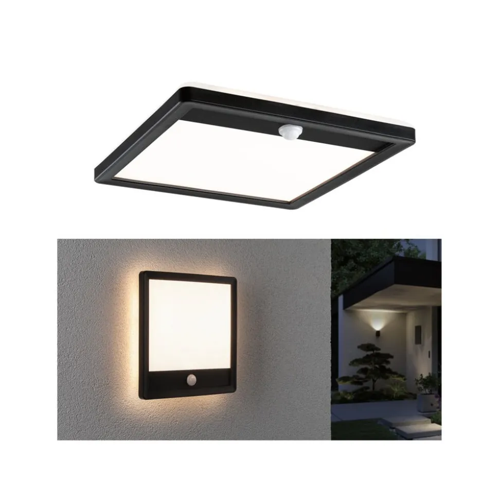 Paulmann udendørs LED-væglampe Lamina, sort, sensor, IP44