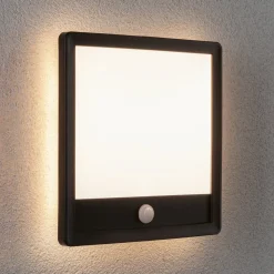 Paulmann udendørs LED-væglampe Lamina, sort, sensor, IP44