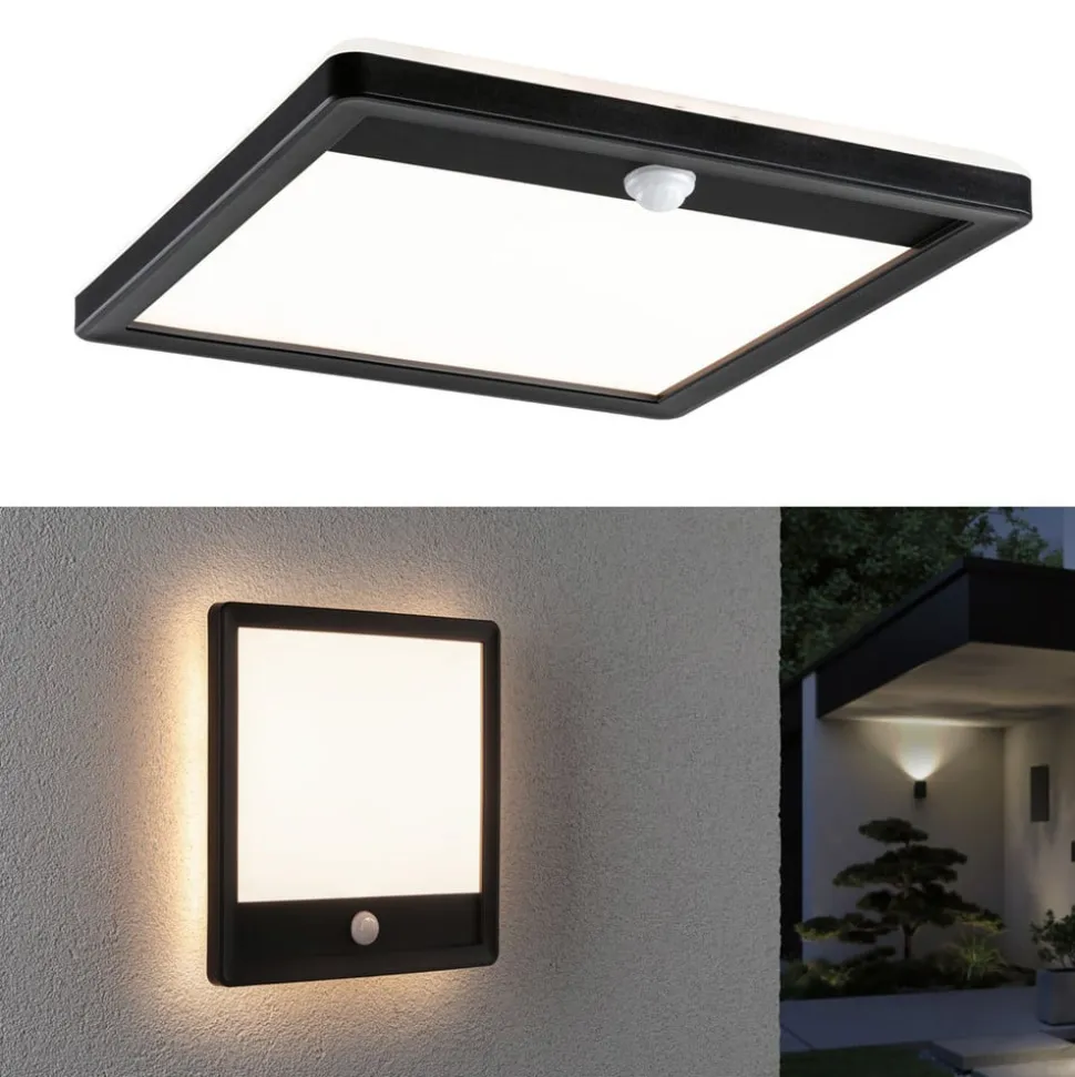 Paulmann udendørs LED-væglampe Lamina, sort, sensor, IP44