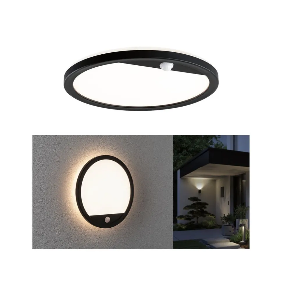 Paulmann udendørs LED-væglampe Lamina, sort, sensor, IP44