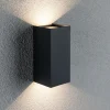 Paulmann udendørs LED-væglampe Flame, 22 cm, antracit, op/ned